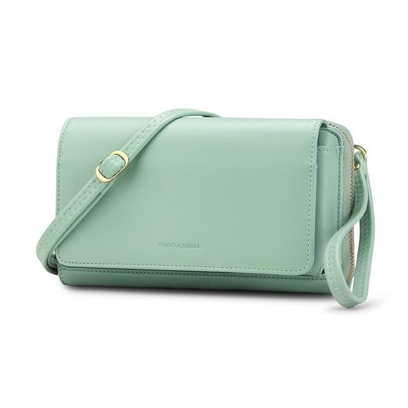 Rfid Crossbody Purses, Leather Travel Wallet, Clutch With :] - Picture 1 of 6